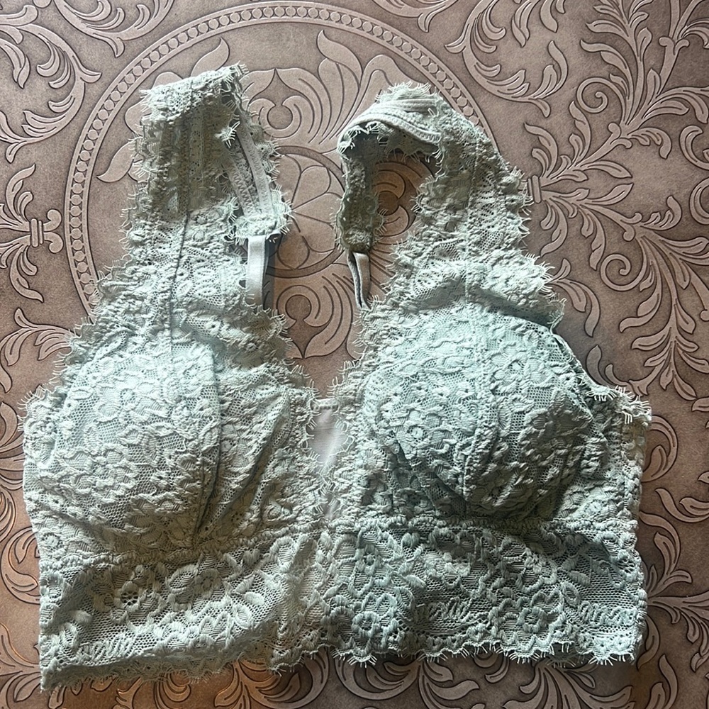 NWT * Aerie Sage Green Lace Bralette Size XS